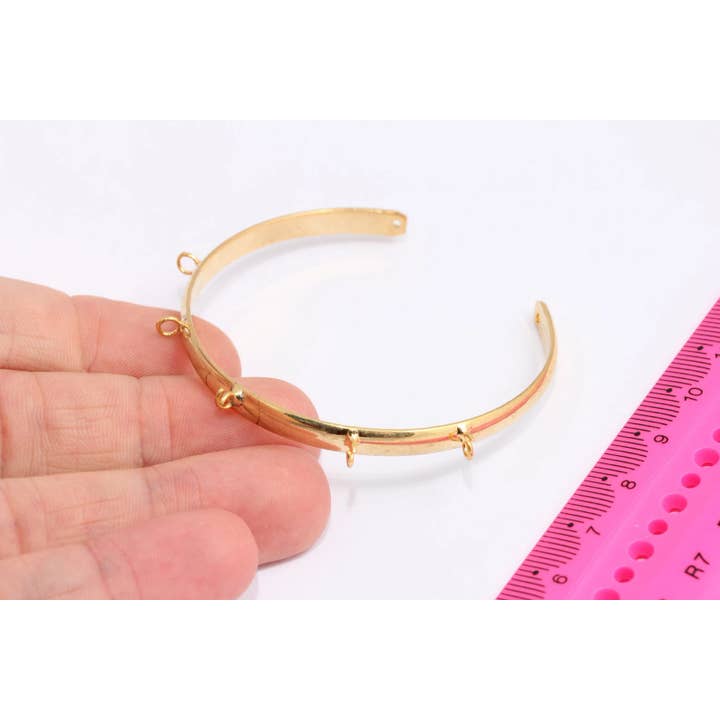 Bracelet en or brillant 24k de 4,5 mm avec boucles, CHK115-1 pour la vente par QueenJewelryM