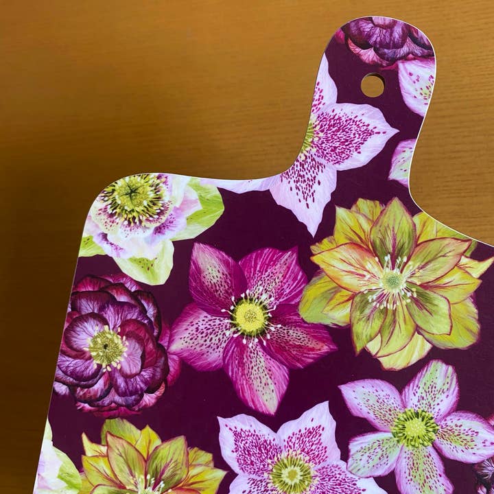 Freya Snow - Wholesale Cutting Board - Hellebores Mini Chopping Board / Melamine Cutting Board