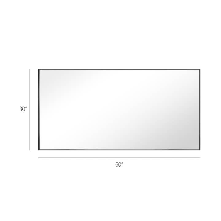 Brio Lighting - Wholesale Wall Mirror - Reflections Modern 30x60" Black Aluminum Framed Wall Mirror