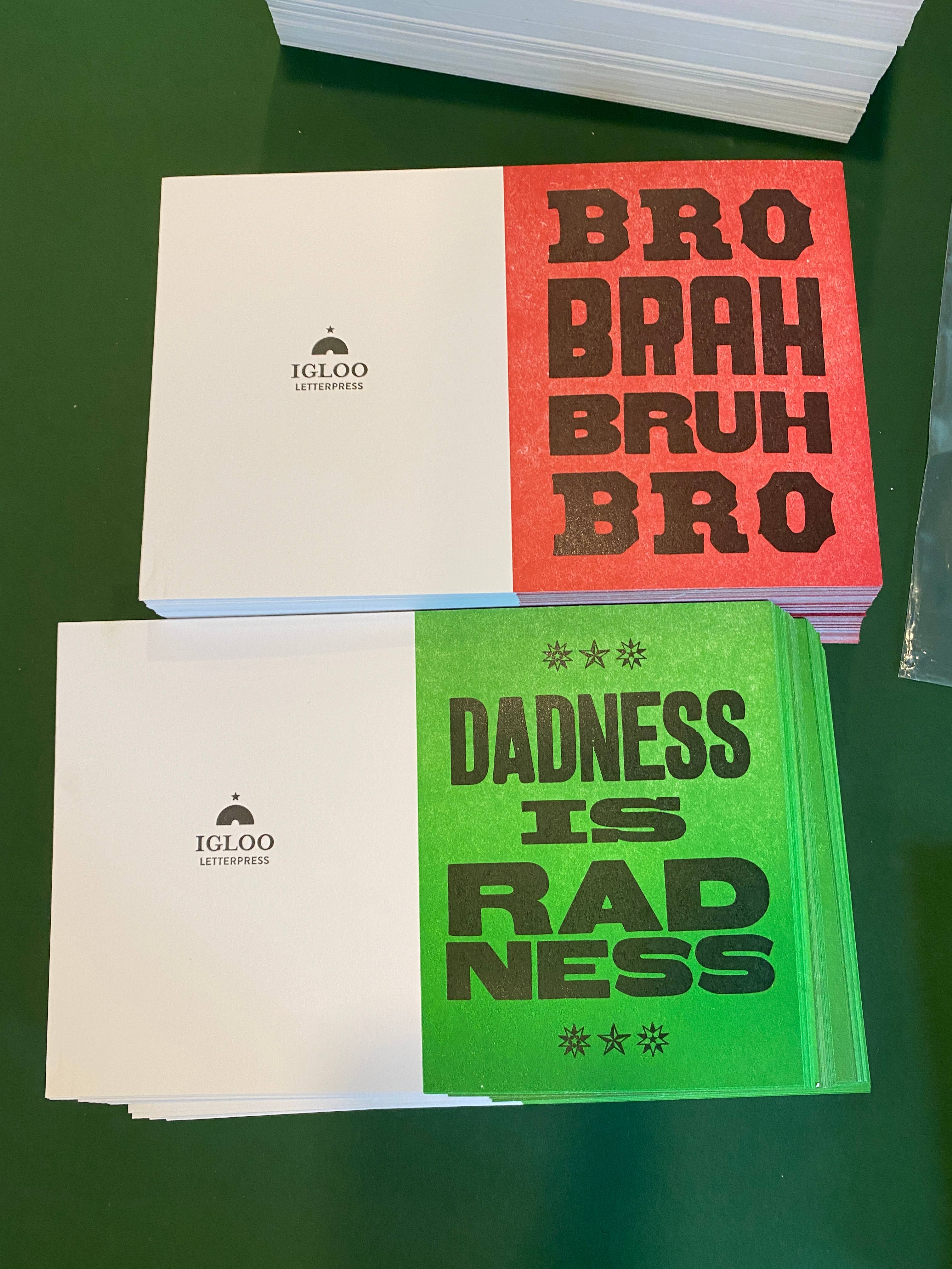 Igloo Letterpress - Wholesale Everyday Greeting Card - Bro Brah Bruh  Letterpress Card1