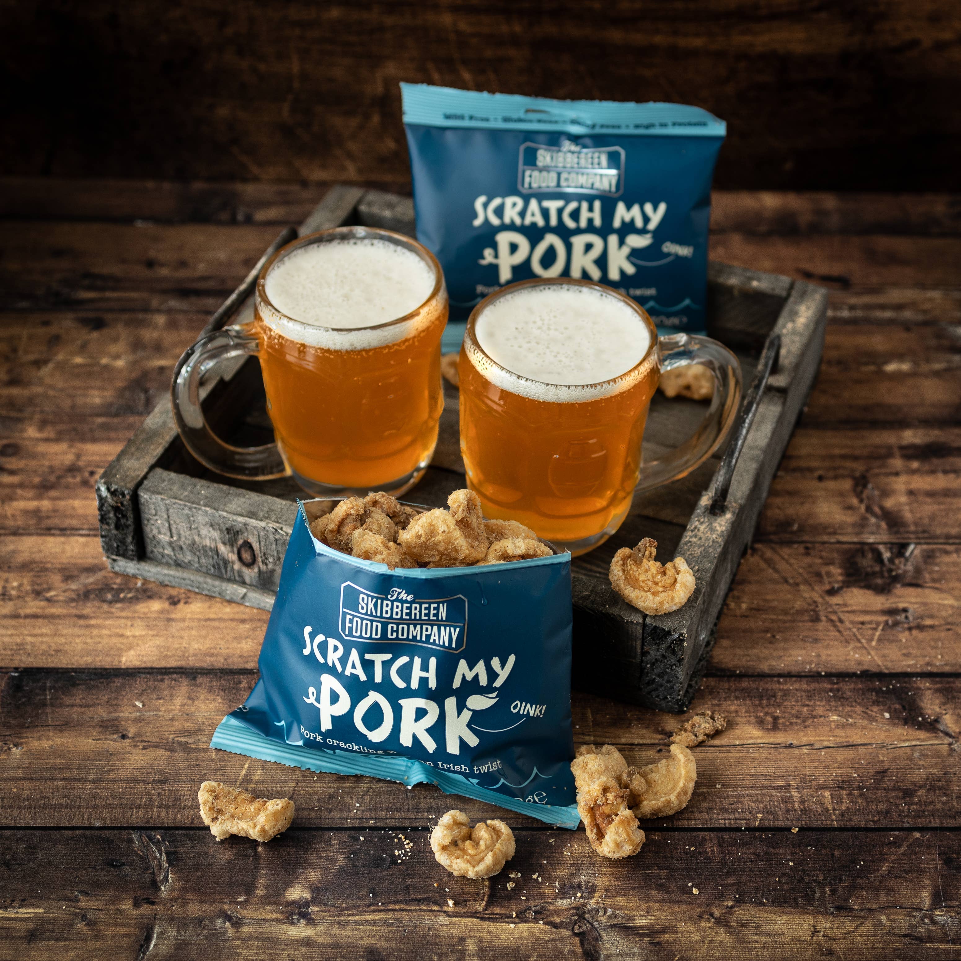 The Skibbereen Food Company - Wholesale Pork - Scratch My Pork - Pork Crackling / Salted Flavour (24 x 30g)1