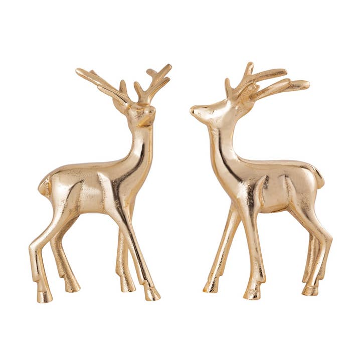 Voglrieder – Decoração de Natal por atacado – Conjunto de figuras decorativas de 2 cervos decoração de mesa figura animal metal7