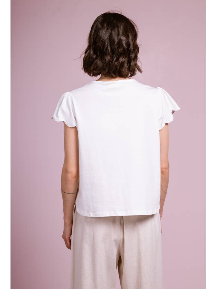 Cherry Paris - Vendita all'ingrosso Maglietta - Donna - T-shirt Liz con collo ricamato - IXJ2510216