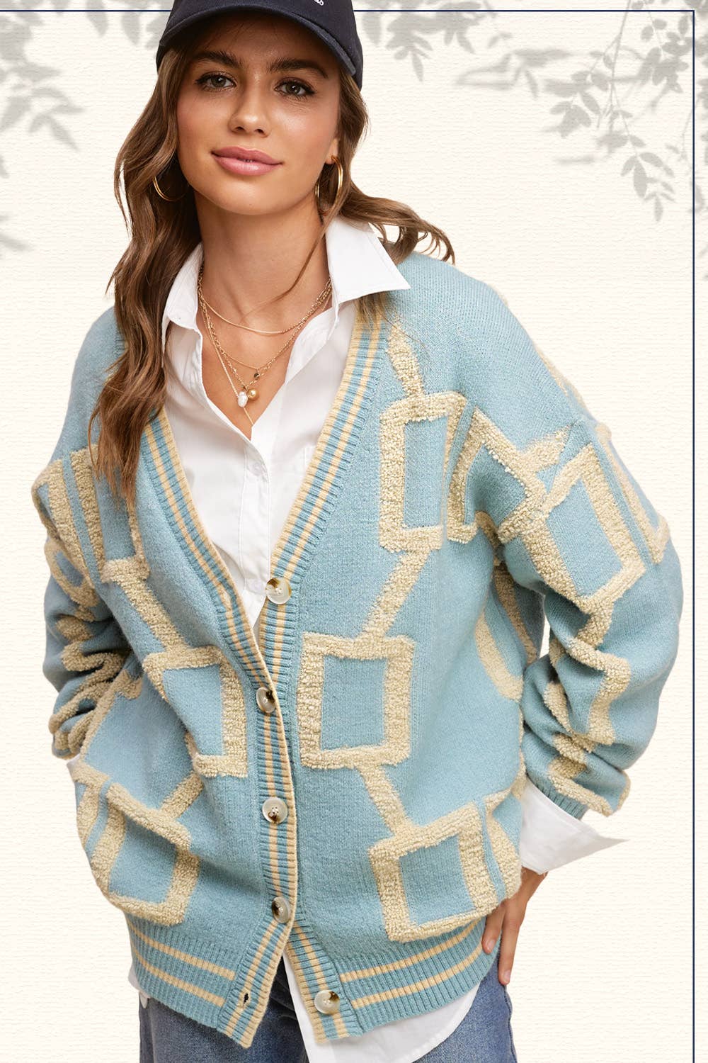 La Miel - Wholesale Cardigan - Women's - HCC2177-Loose Fit Drop Shoulder Cozy Knit Cardigan9