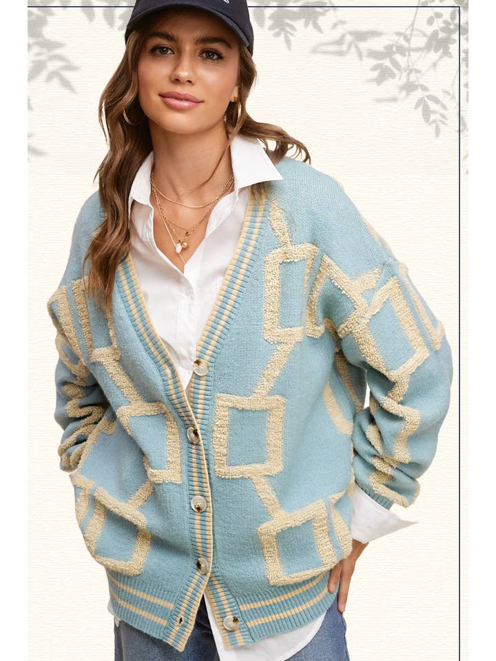 La Miel - Wholesale Cardigan - Women's - HCC2177-Loose Fit Drop Shoulder Cozy Knit Cardigan9