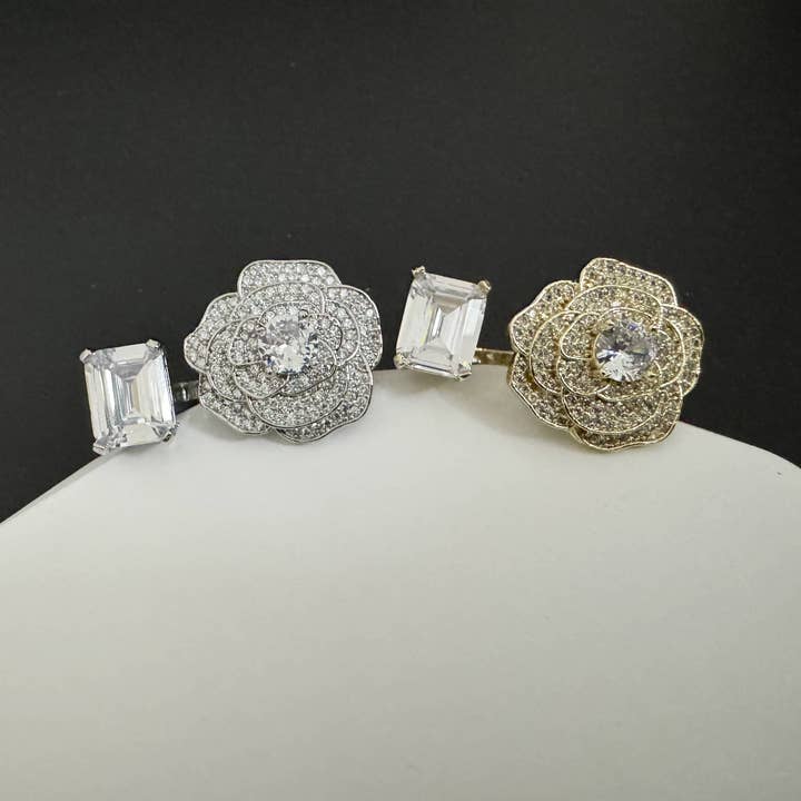 Ole - Wholesale Multi-Stone Ring - Floral Cubic Zirconia Rings R24946