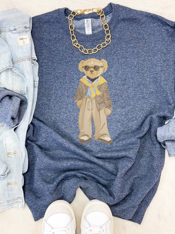 Hart and Hollow - Wholesale Graphic Sweatshirt - Women's - Trendy Bear Sweatshirt2