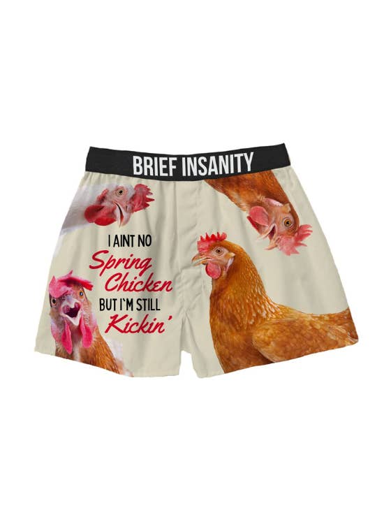 I Ain't No Spring Chicken, But I'm Still Kickin' Boxer for wholesale by BRIEF INSANITY