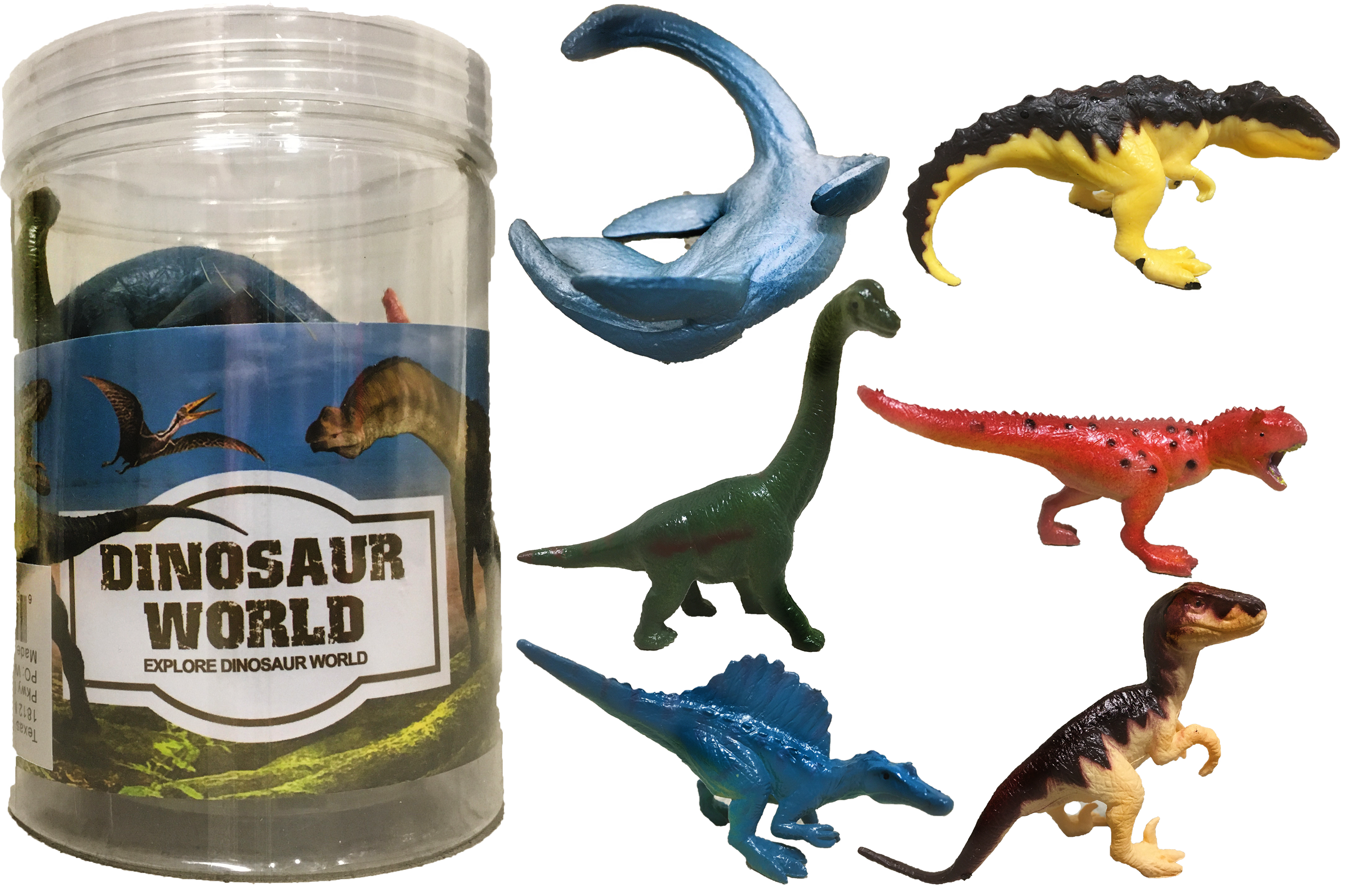 Texas Toy Distribution - Vendita all'ingrosso Figurina giocattolo - Bambini - Collezione di statuette in plastica Dinosaur World Dino da 7,6 cm0