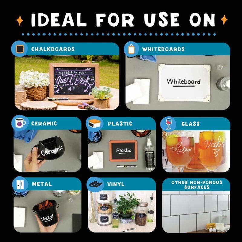 VersaChalk – Caneta hidrográfica por atacado – Marcadores de Giz Líquido Vivos VersaChalk9