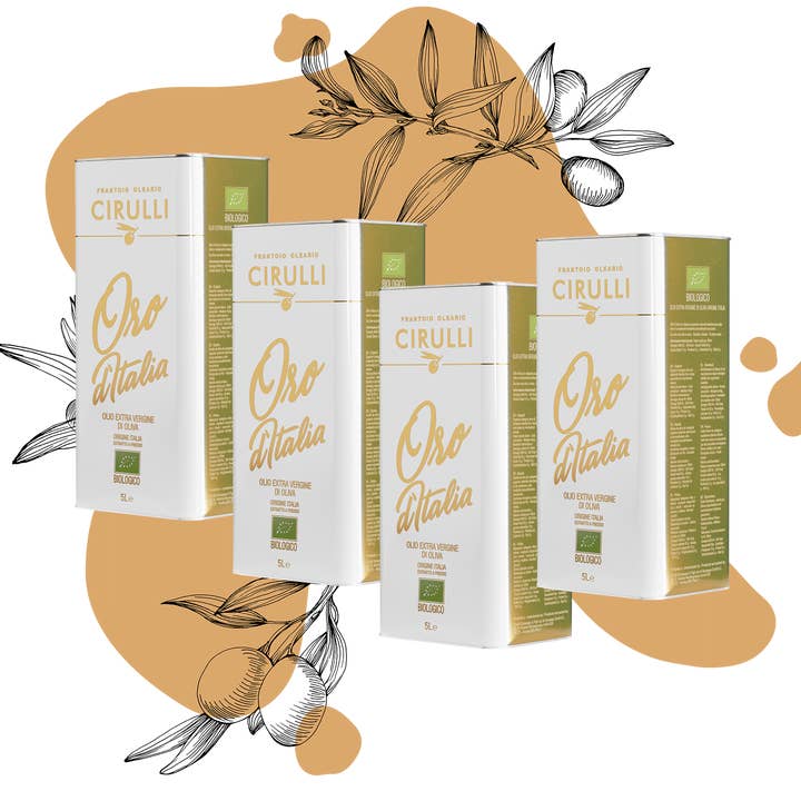 4 Cans of Organic Extra Virgin Olive Oil • 4 x 5 Liters for wholesale by Olio Cirulli