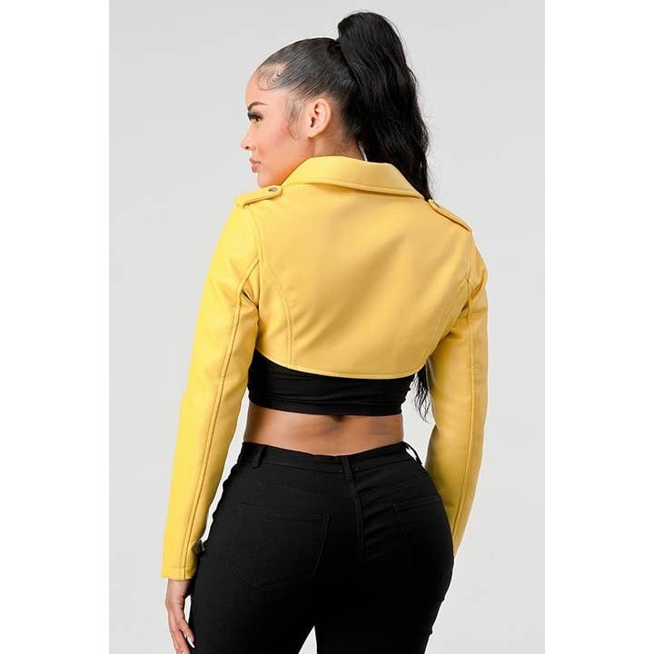 Black Pearl Clothing - Wholesale Jacket - Women's - Fall Clothing Belted Long Sleeves Crop Jacket