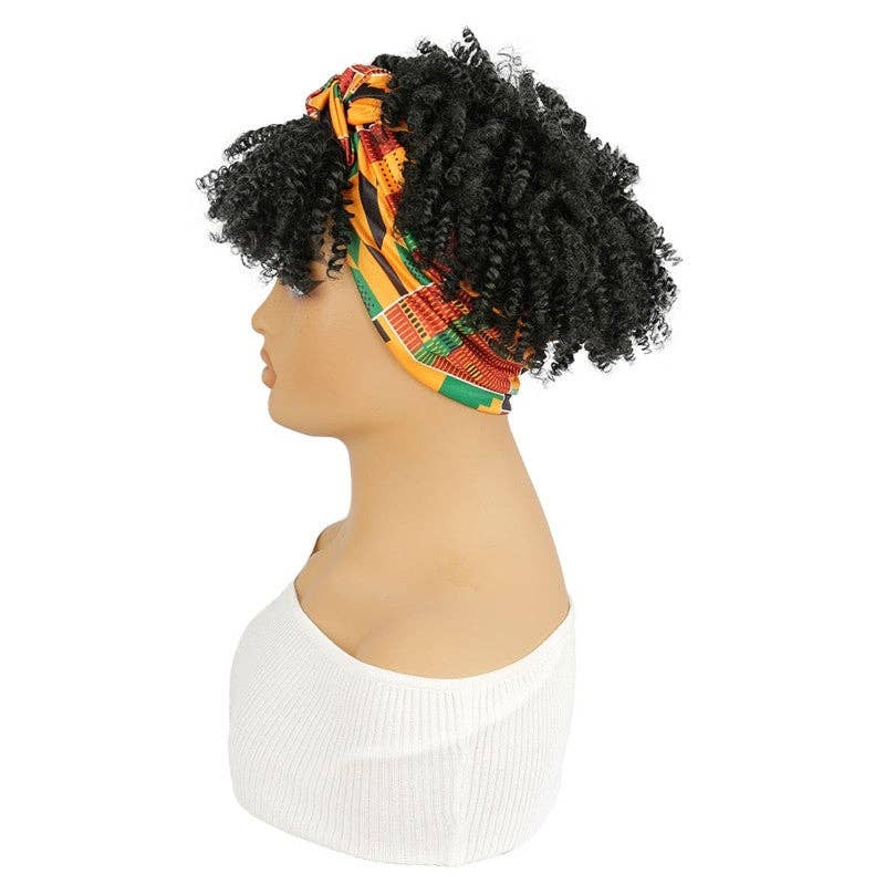 BLACK Curly Hair Extension Headband for wholesale on Faire2