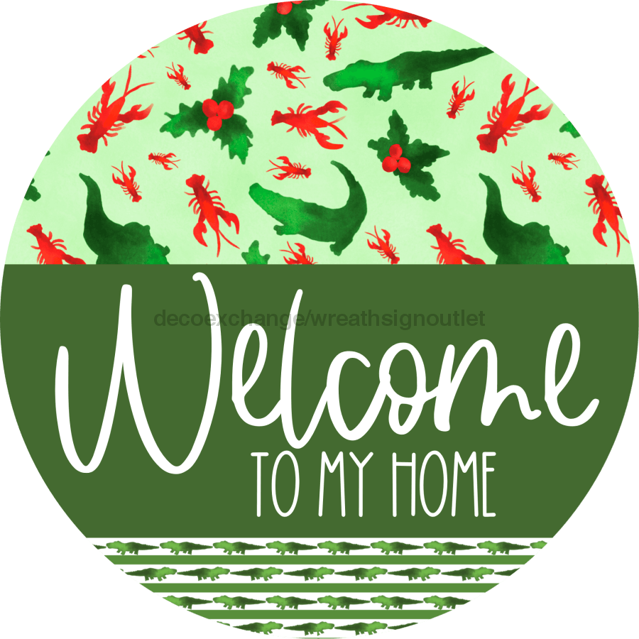 DecoExchange - Wholesale  - Wreath Sign, Cajun Christmas Sign, Welcome To My Home, Welcome Gift, DECOE-2637, Sign For Wreath, Round Sign, DecoExchange1