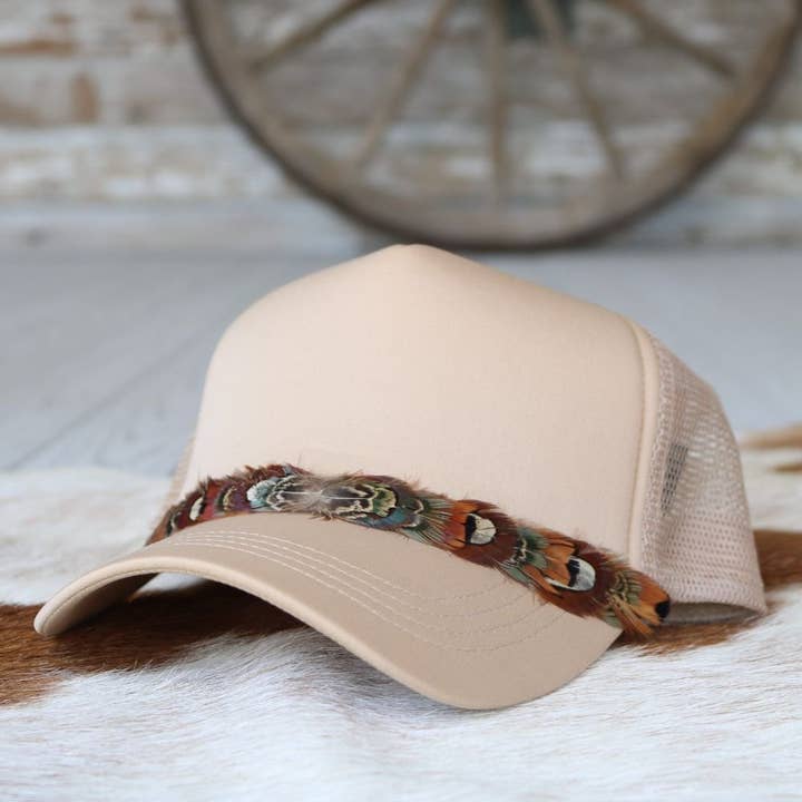 Mini Feather Hat Band for Trucker Caps – Shikoba and other Purchase Wholesale feather trucker hat. Free Returns & Net 60 Terms on Faire trending on Faire.