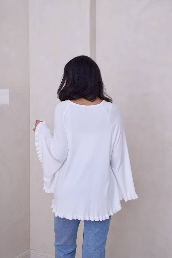 SAACHI - Wholesale Poncho - Women's - Talia Ruffled Hem Poncho Sweater29