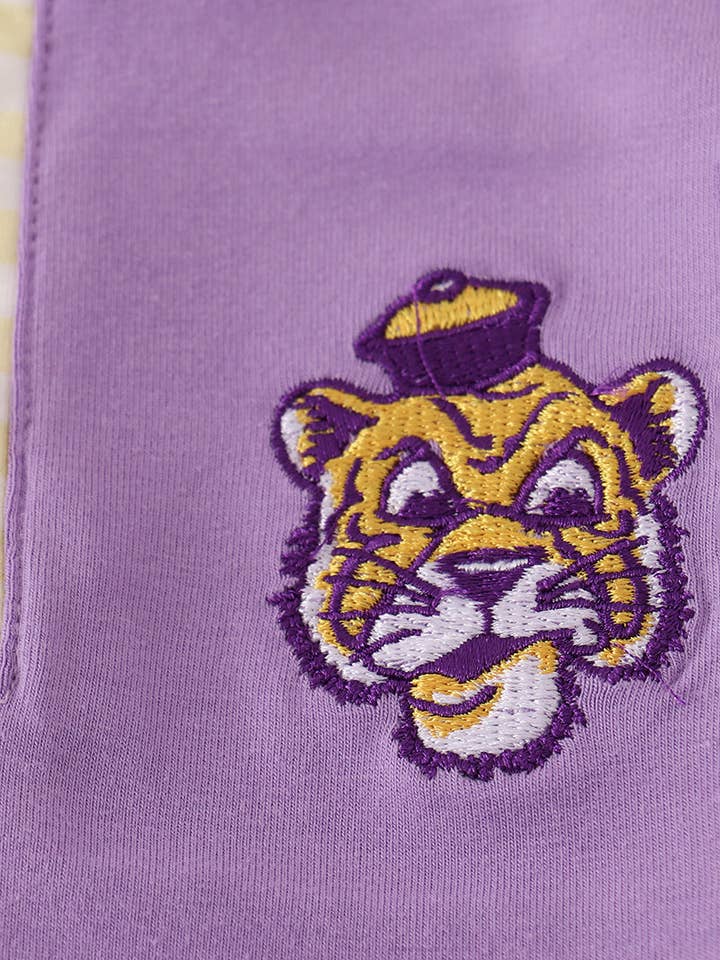 Aspen Rain Boutique - Wholesale Top & Pant Set - Kids - Purple LSU embroidery pants set1