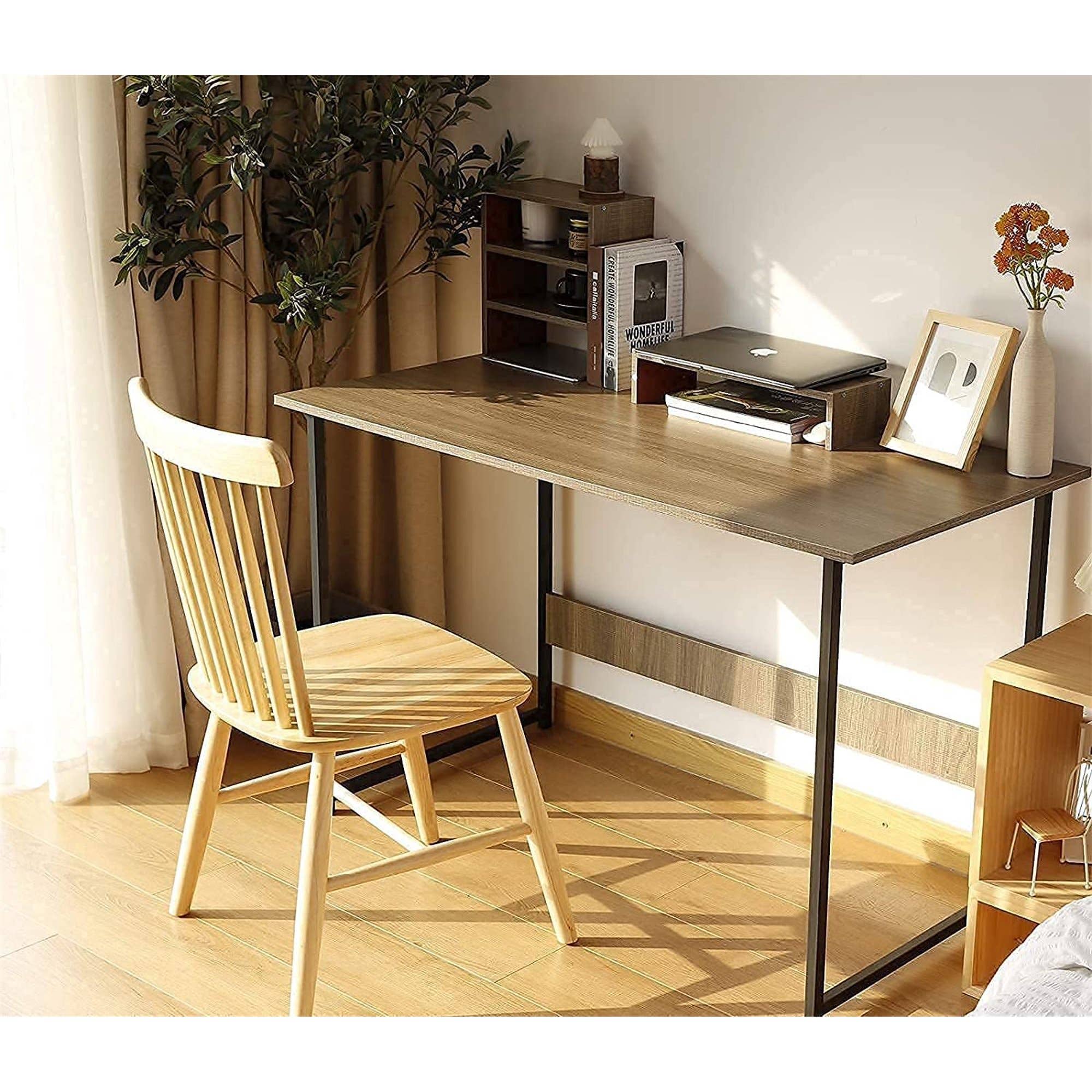 Above Edge – wholesale Skrivbordshöjare – 47-tums skrivbord med 2 skärmställ och bärbar dator-ställ i 3 våningar3