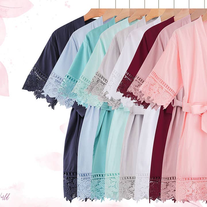 The Blissful - Vendita all'ingrosso Vestaglia - Donna - Abiti da damigella Abito in pizzo da damigella in cotone personalizzato