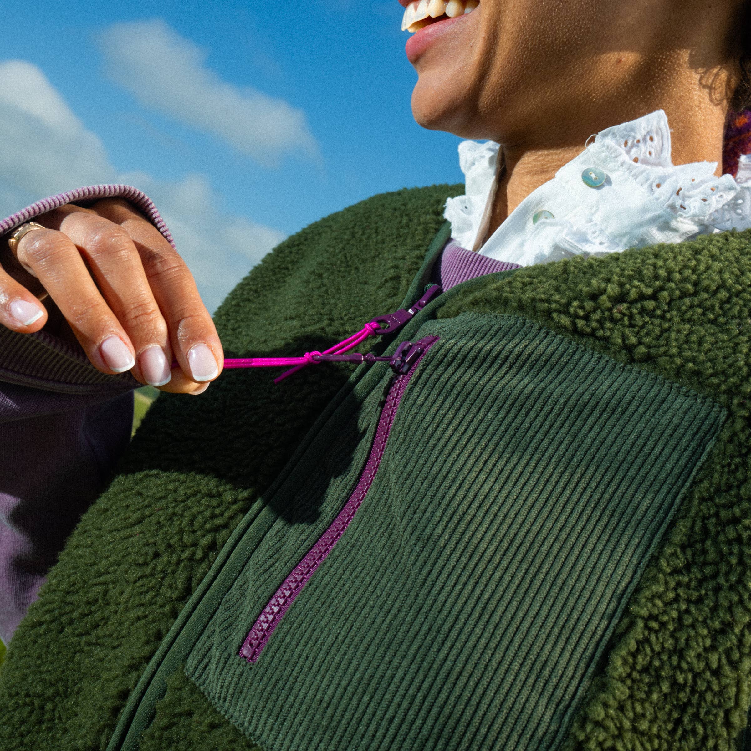 BILLYBELT - Venta al por mayor Chaleco de abrigo - Mujer - Chaleco sherpa sin mangas con cremallera para mujer en color caqui9