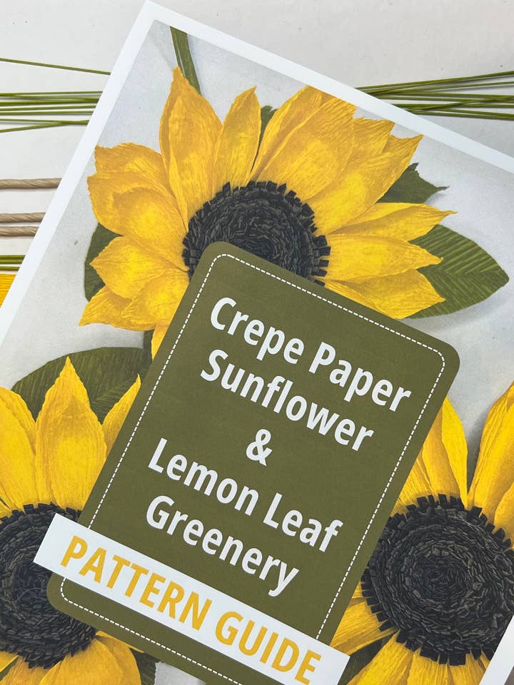 Kit with Pattern - Crepe Paper Sunflower for wholesale by Petals and Pearls Design