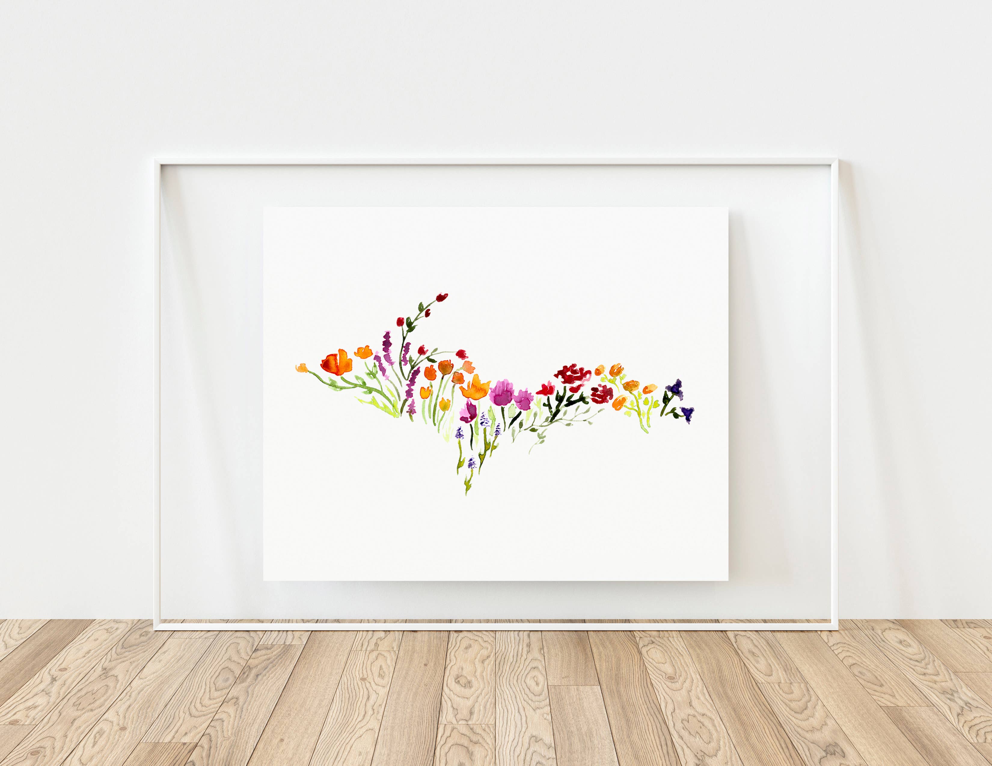 NorthHouse Creative Co. - Wholesale Art Print - Floral Michigan U.P. Watercolor Artwork Print4