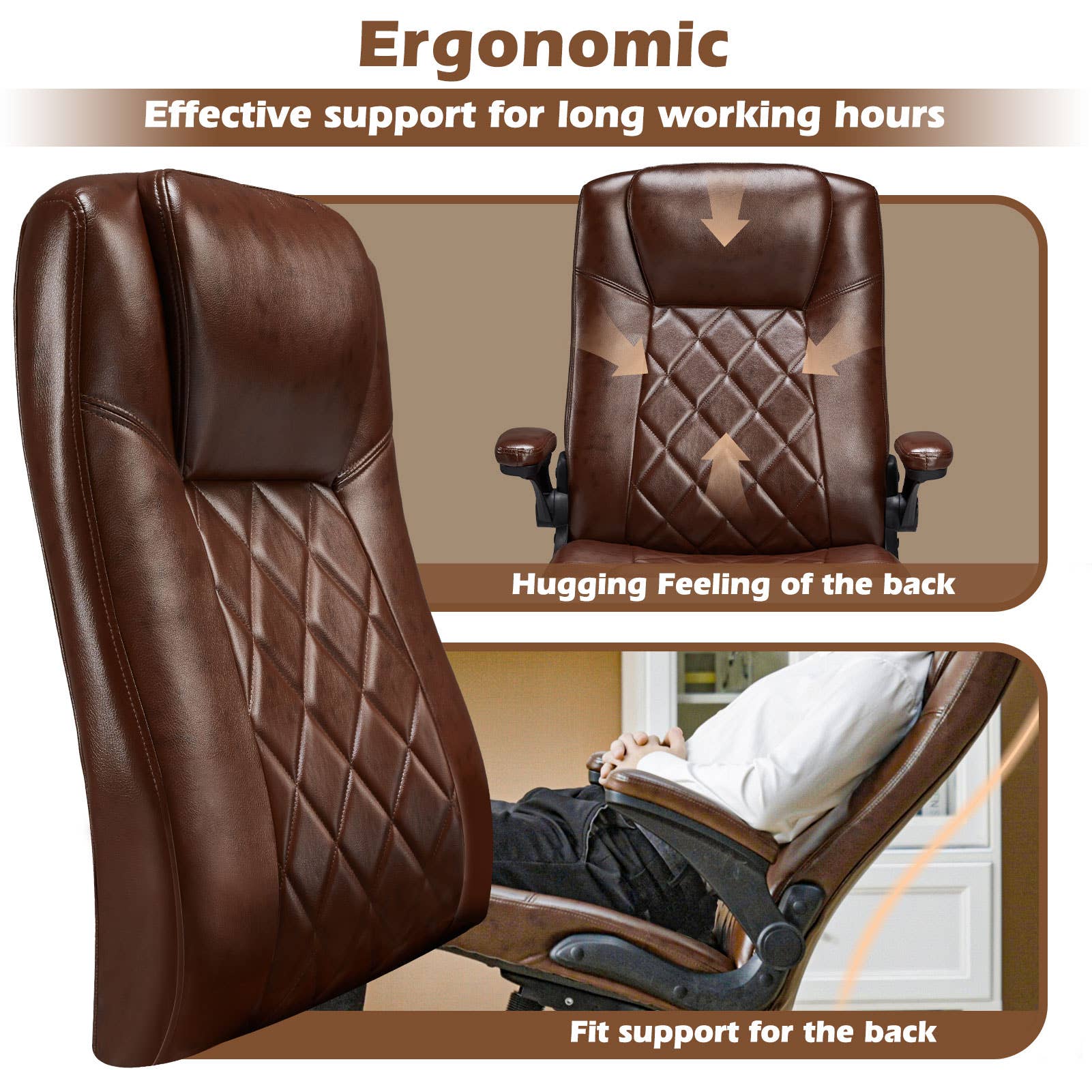 VIVZONE - Wholesale Chair - Ergonomic Executive Chair With Flip-up Armrests11