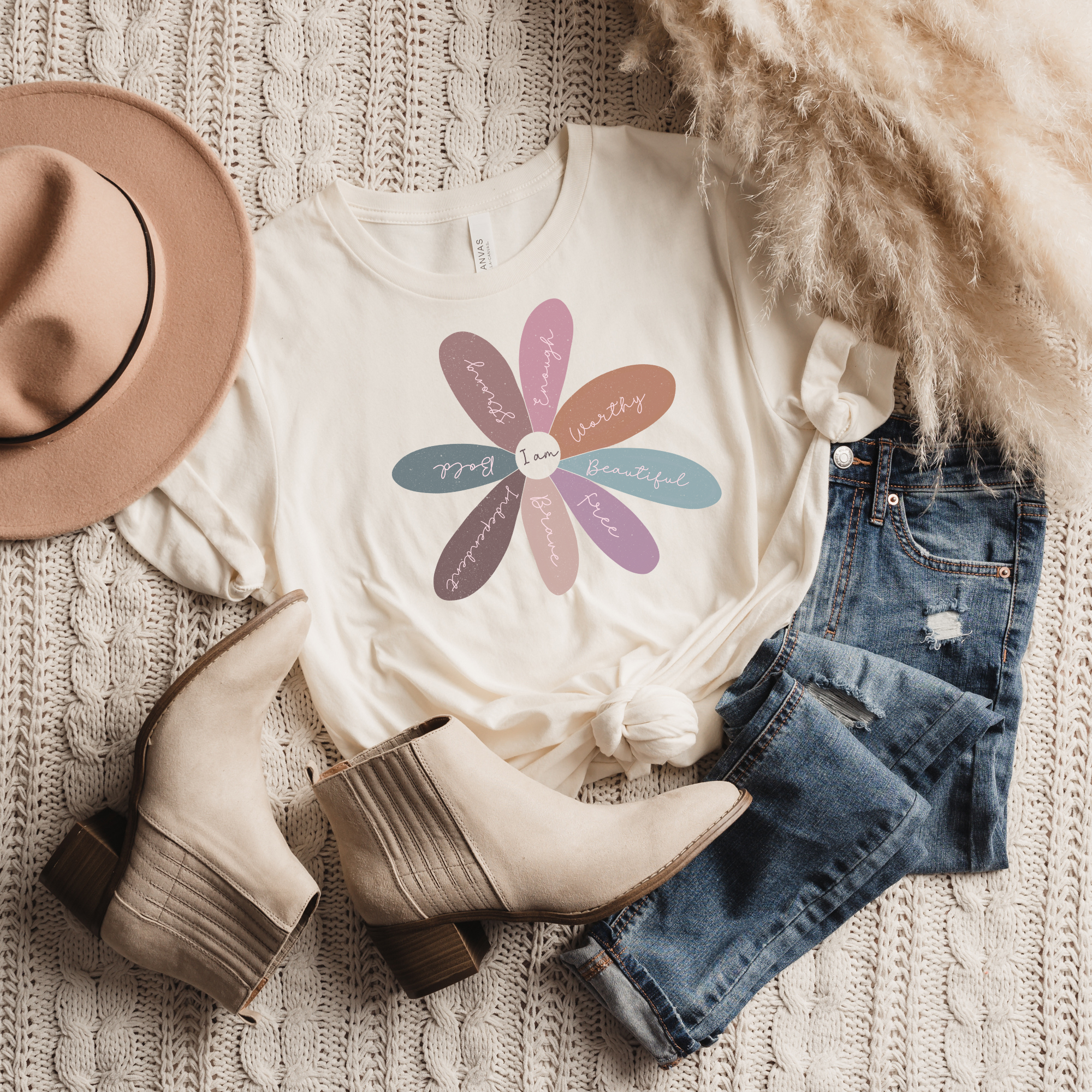 Naturlig/grädde Jag är.. Psykisk hälsa (vuxen-naturlig/krämtröja) för wholesale på Faire0