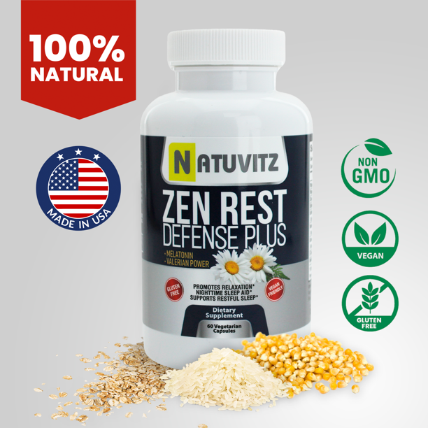Natuvitz - Venta al por mayor Suplementos/vitaminas para beber - Suplemento dietético de melatonina Zen Rest, complejo para ayudar a dormir con2