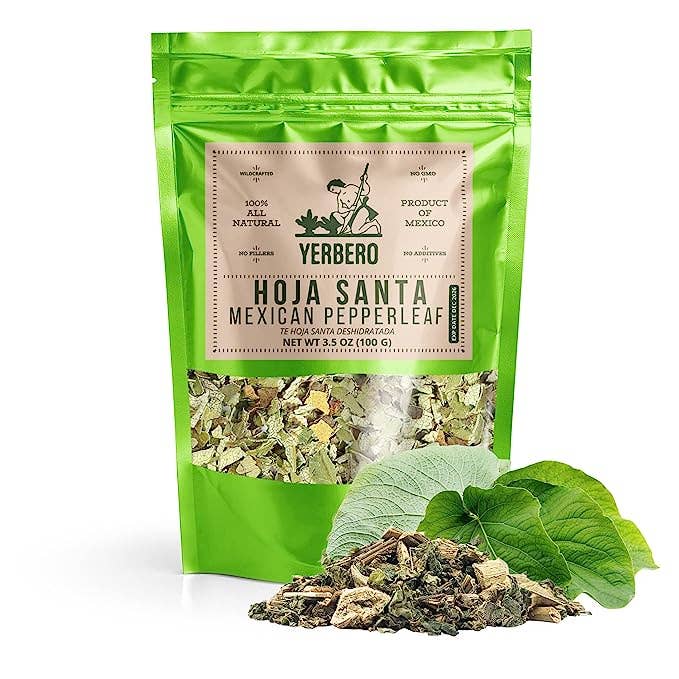 YERBERO - Wholesale Loose Tea - Yerbero - Premium Loose Hoja Santa Tea 3.5 oz (100 gr) | Hoja Santa Te Herbal (Tallos & Hoja Deshidratada) | Makes 30+ Cups | Mexican Pepperleaf |