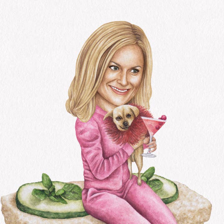Celebs on Sandwiches - Venta al por mayor Ilustración - Amy Poehler - Mean Girls - Impresión en acuarela
