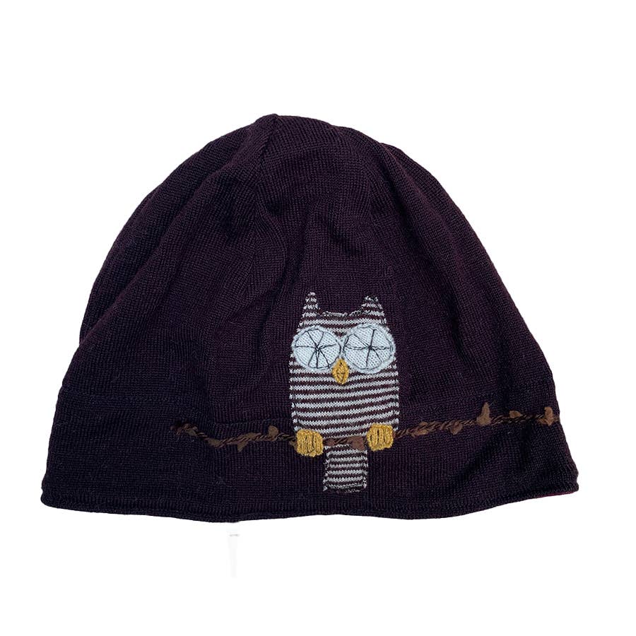 Sardine Clothing Co. - Vente Bonnet – femme - Chapeau en laine - Hibou0