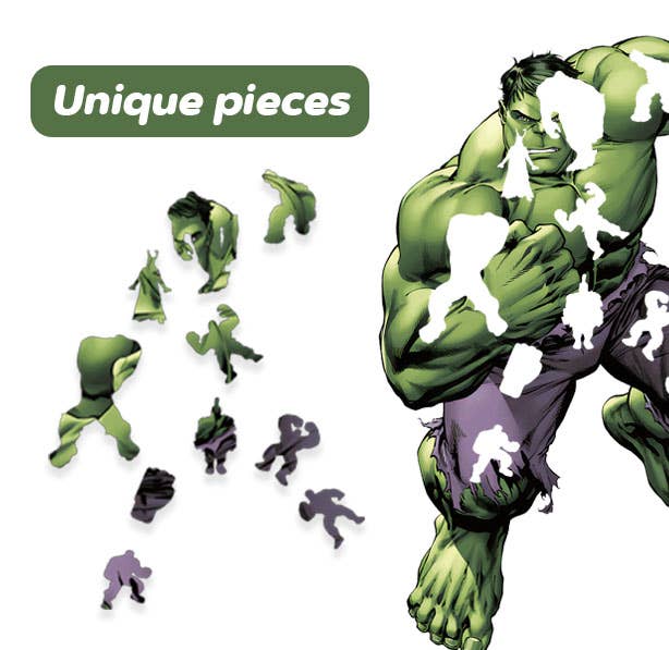 Max Woody™ - Wholesale Puzzle - Kids - Wood Jigsaw Puzzle Unique Shape The Hulk L Size 200 pcs1