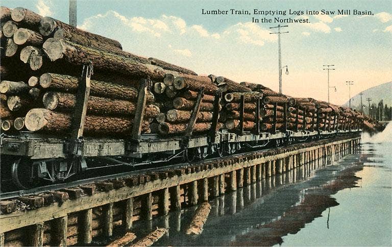 Found Image Press – wholesale Kontorsmateriel/Notecard Set – Gratulationskort LG-22 Timmertåg i nordväst0