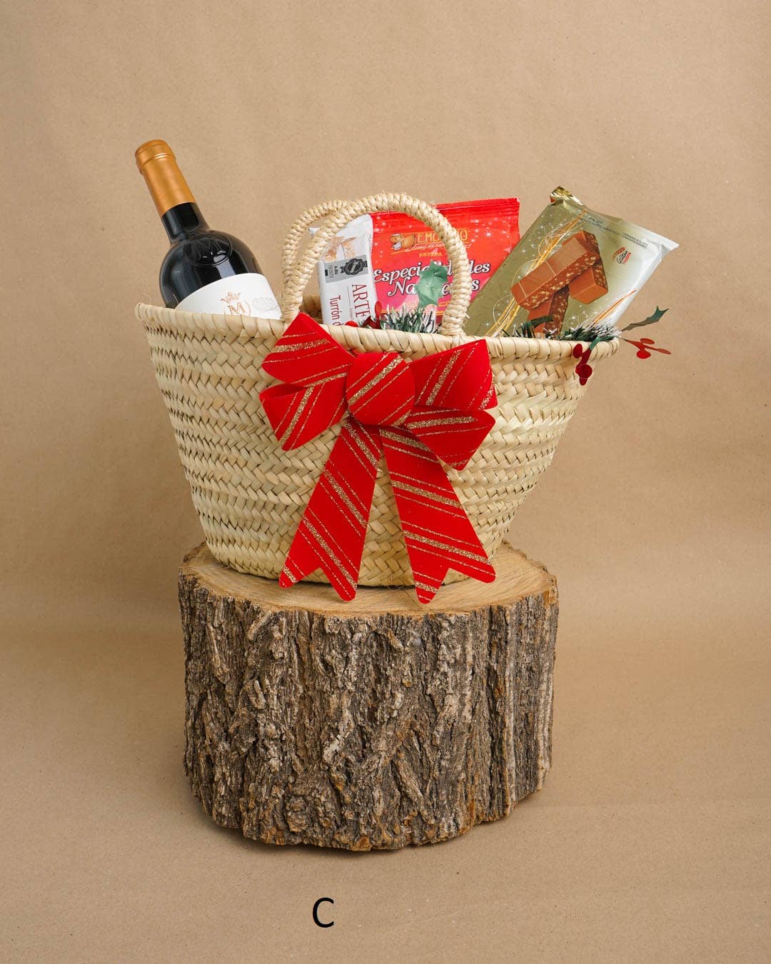 High crafty - Wholesale Basket - Handcrafted Short Handle Palm Basket – Elegant Christmas Bas12