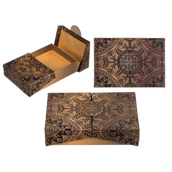 Kinky Pleasure - Wholesale Jewelry Box/Organizer - Kinky Pleasure - B105 - Jewelry Box With Brown Motif - 12x8cm