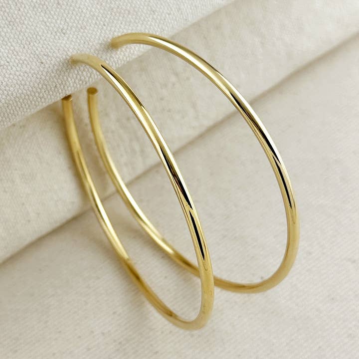 18k Gold Filled 105mm New Wave Hoop for wholesale by GoldFi