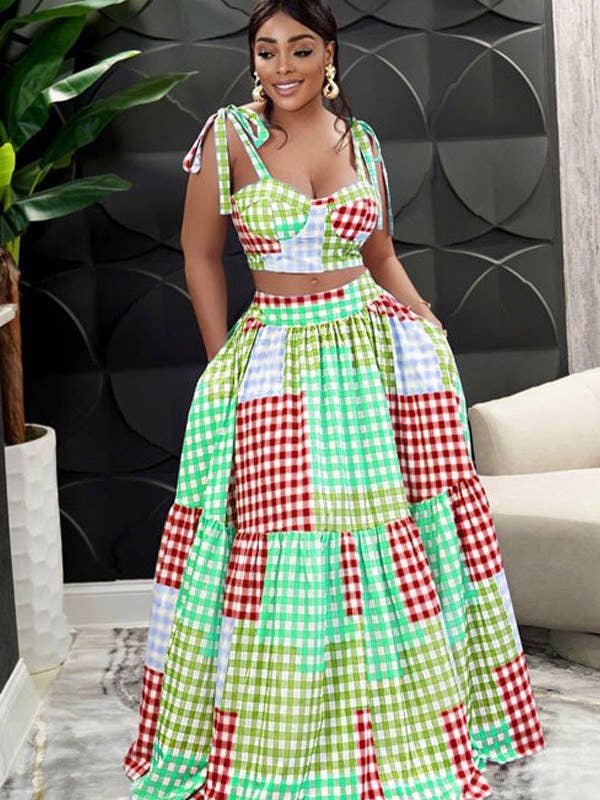 Aria Romance - Wholesale Top & Skirt Set - Women's - Halter vest wrap hip skirt dress two-piece set