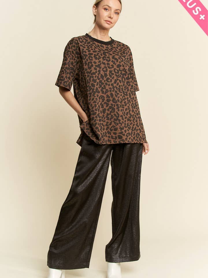 Davi & Dani - Wholesale Pants - Women's - PLUS WIDE LEG TROUSERS CRINKLED TEXTURED PANTS16