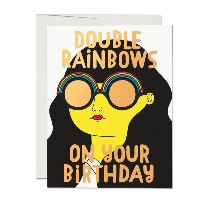 Red Cap Cards - Wholesale Birthday Card - Double Rainbows birthday greeting card