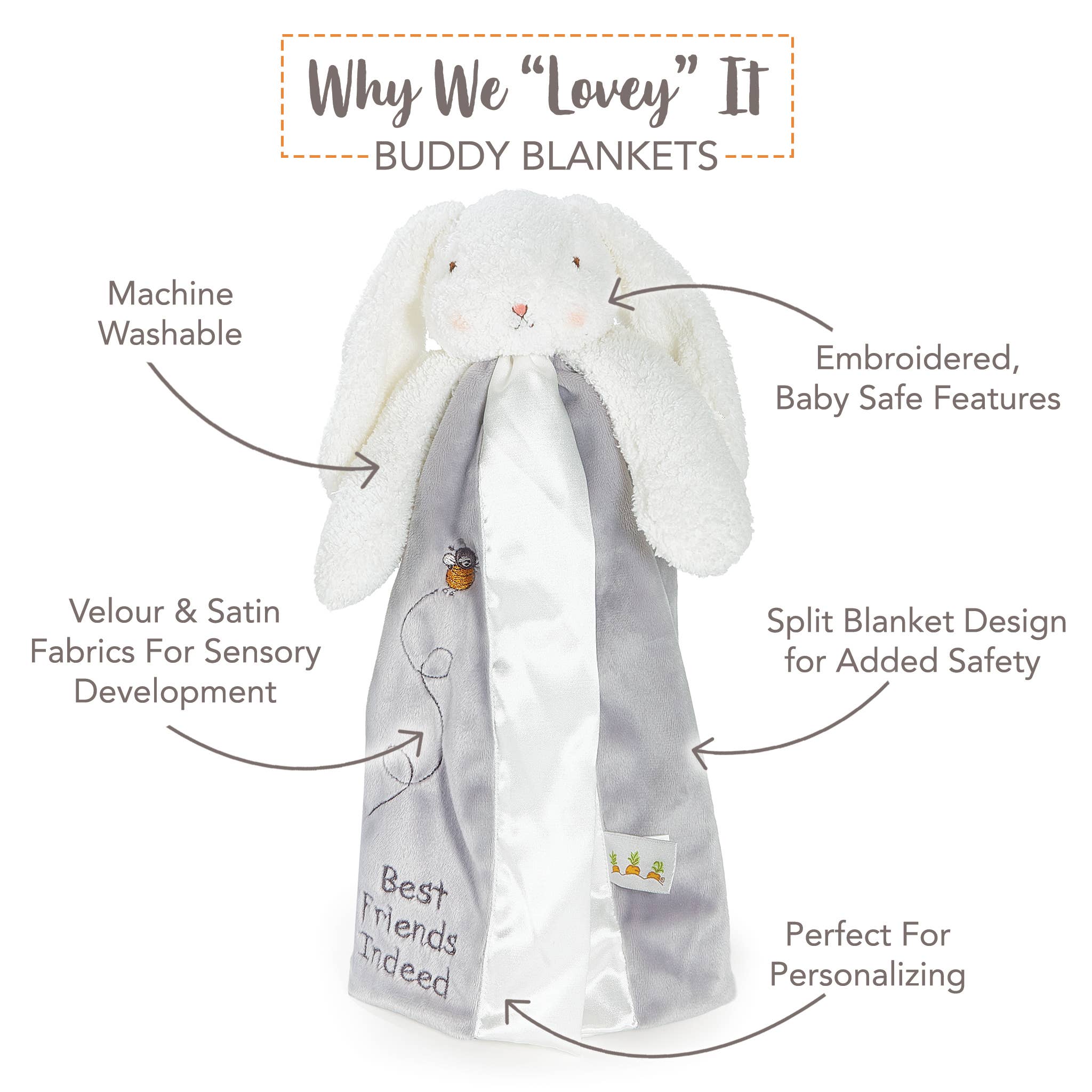 Bunnies By the Bay - Wholesale Security/Cuddle Blanket - Baby - Bloom Bunny Buddy Blanket2