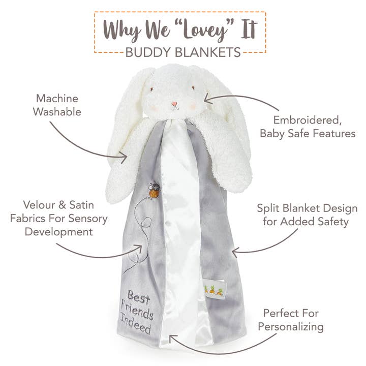 Bunnies By the Bay - Wholesale Security/Cuddle Blanket - Baby - Bloom Bunny Buddy Blanket2