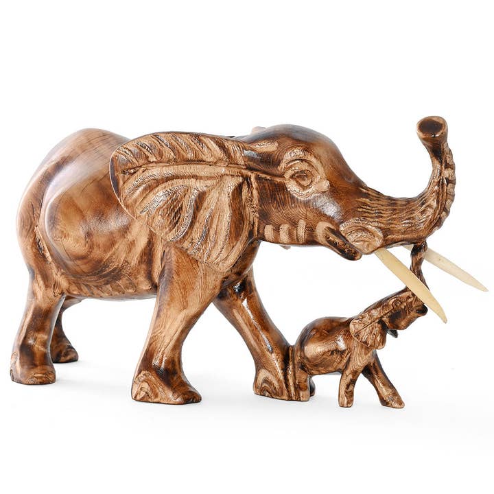 Swahili | AFRICAN MODERN - Wholesale Sculpture - Mama and Baby African Elephant Sculpture2