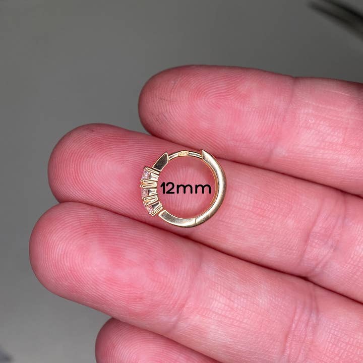 Alta Gioielli - Wholesale Huggie Earrings - Trilogy Earring in 925 silver - snap hoop, made in Italy6