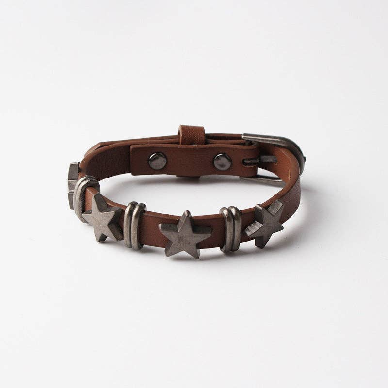 alberalkirk - Vente Bracelets maillon et chaîne - Bracelet en alliage étoile à cinq branches style punk S5P6101