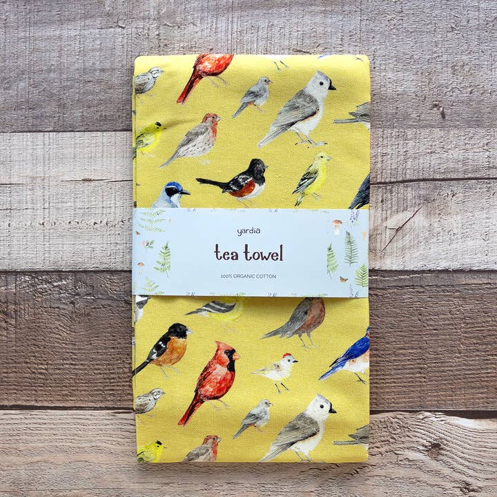 Yardia - Wholesale Tea Towel - Backyard Birds Tea Towel - Organic Cotton Kitchen Towel1