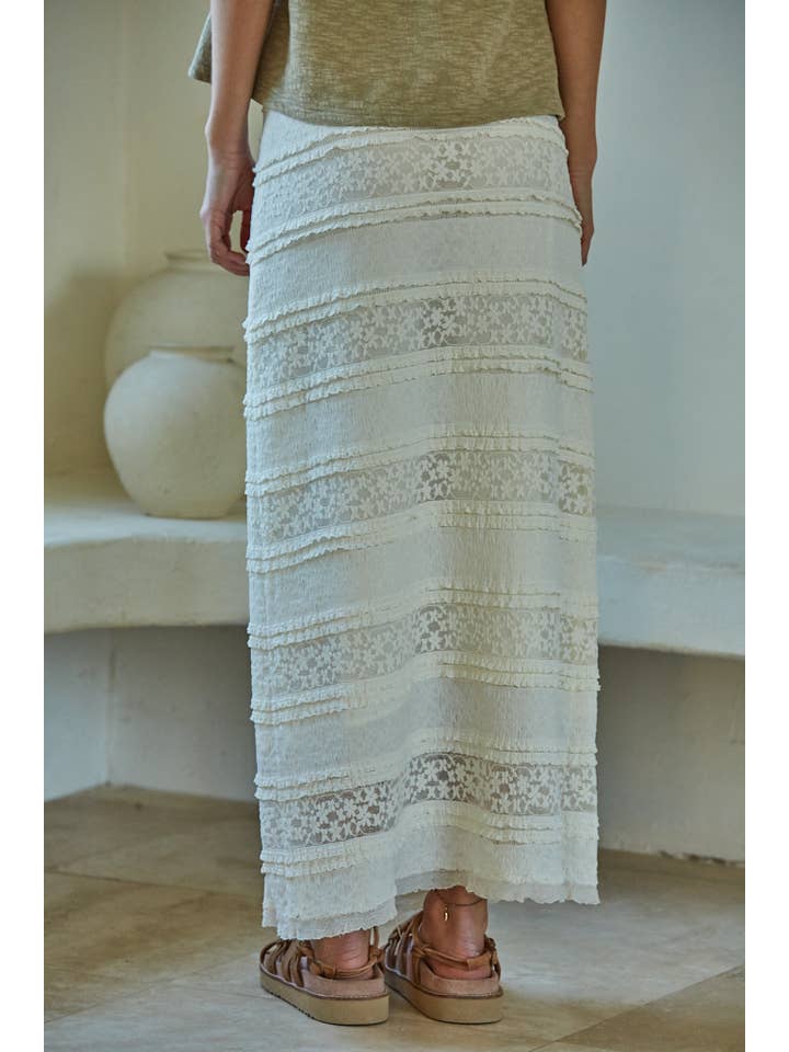 By Together – wholesale Kjol - Dam – L8171 | Vävda Nylon Spandex Spets Pennkjol Midi