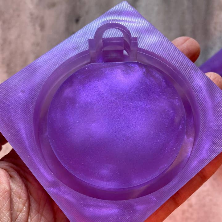 Round Christmas Bauble Shaker Silicone Mould, Tree for wholesale by EllaRaeMouldsVinyls