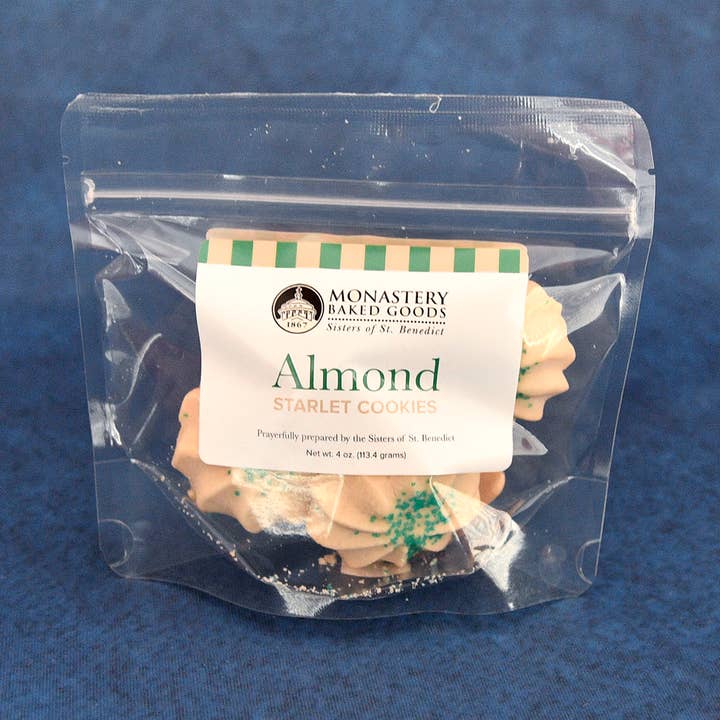 Almond Starlet Cookies (4-oz) for wholesale by Monastery Baked Goods