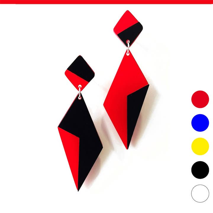 AUDREY PC acrylic earrings PRIMARY COLORS for wholesale by ALEX+SVET